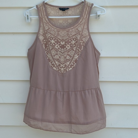 Lace Detail Pink Sleeveless Top - Picture 1 of 6